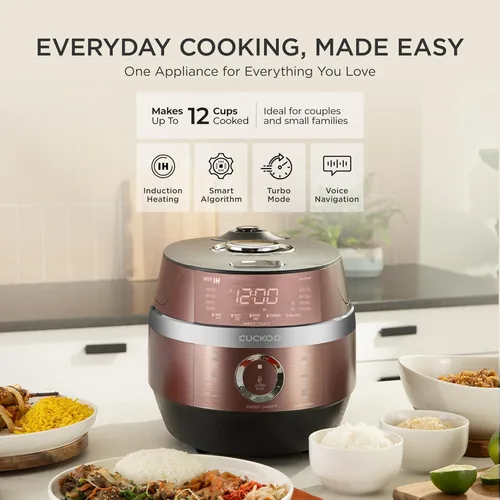 Miniatura 2 de CUCKOO Arrocera de alta presión de 6 tazas (sin cocinar) / 12 tazas (cocidas) con tecnología de calentamiento por inducción, arrocera versátil