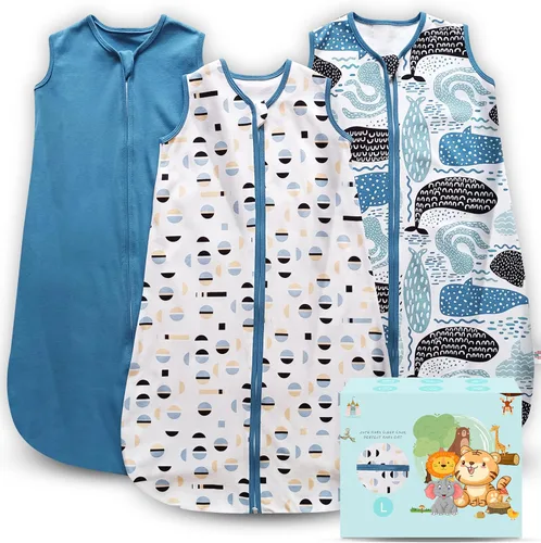 Miniatura 18 de Cute Castle Saco de dormir para bebé de 0 a 6 meses, ligero, 100% algodón, cremallera de 2 vías, TOG 0.5, manta de vestir para bebés, ropa de dormir