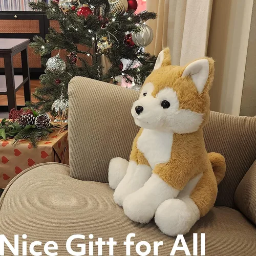 Miniatura 3 de WEIGEDU Juguete de peluche japonés Akita Shiba, lindo, suave y tierno, para todas las edades, 13 pulgadas