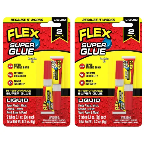 Miniatura 18 de Flex Super Glue Líquido, Botella de 20 Gramos, Pack de 2, Transparente, Enlace Instantáneo, Secado Rápido, Adhesivo de Cianoacrilatos, Punta