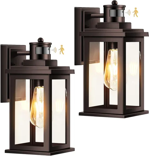 Miniatura 24 de VIANIS Luz negra grande con sensor de movimiento para exteriores de 15 pulgadas, aplique de iluminación exterior, iluminación exterior del atardecer