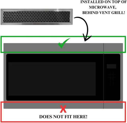 Miniatura 2 de Filtro de carbón para microondas compatible con los números de modelo Hotpoint RVM5160RH1SS, RVM5160RH2SS, RVM5160RH3SS