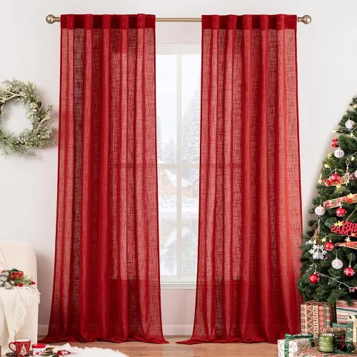 Miniatura 11 de MIULEE Cortinas de lino blanco de 108 pulgadas de largo para dormitorio, sala de estar, cortinas de ventana con textura de lino suave y grueso, Lino