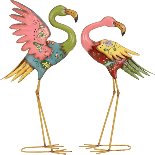 Miniatura 12 de Deco 79 Escultura decorativa de grúa de metal para jardín para interiores y exteriores, juego de 2 esculturas para exteriores de 40 pulgadas, 38