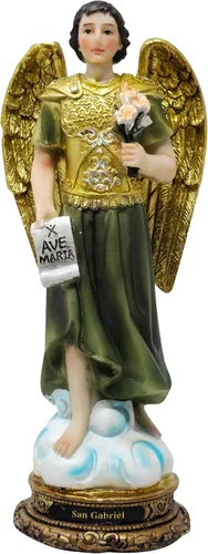 DVDMATINEMOVIES - Estatua de resina de Arcángel San Gabriel, varios tamaños, material de resina, arcángel San Gabriel, decoración del hogar,