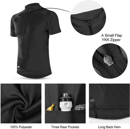 Miniatura 5 de INBIKE Maillots de ciclismo para hombre que absorbe la humedad, manga corta, secado rápido, camiseta de ciclismo de manga larga transpirable