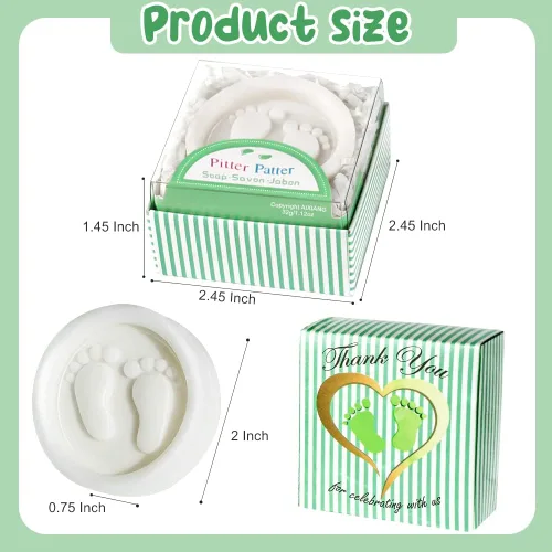 Miniatura 2 de AIXIANG Kit de 24 regalos para baby shower, jabón perfumado hecho a mano para pies de bebé