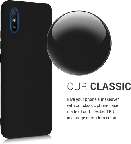 Miniatura 3 de kwmobile Funda compatible con Xiaomi Redmi 9A / 9AT - Funda protectora de silicona TPU suave y delgada - Negro mate