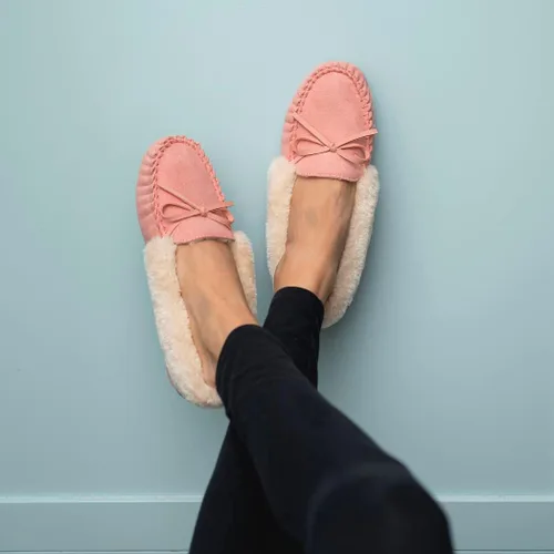 Miniatura 36 de Floopi Pantuflas para mujer, forro de piel sintética suave con espuma viscoelástica acogedora, pantuflas de casa para mujer con suela antideslizante