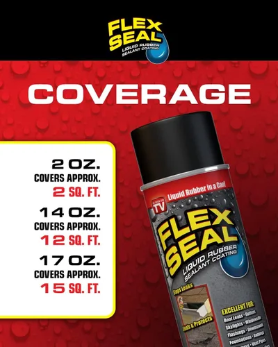 Miniatura 4 de Flex Seal Mini, transparente, detiene fugas al instante, revestimiento de goma impermeable en aerosol, tamaño de viaje, perfecto para canalones