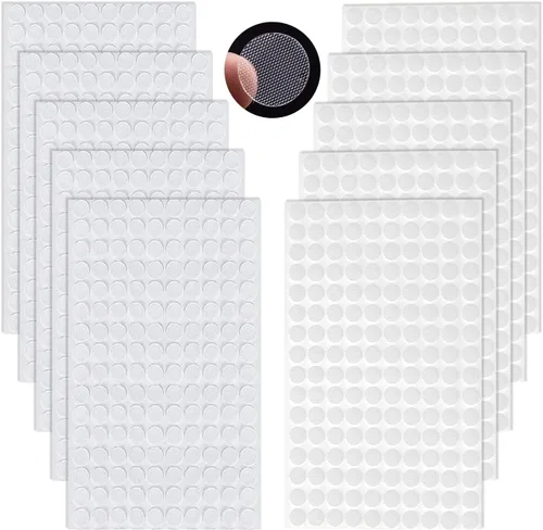 Miniatura 6 de Puntos autoadhesivos, 1620 unidades (810 pares) de 0.39 pulgadas/0.394 in de diámetro, puntos transparentes transparentes con adhesivo, puntos