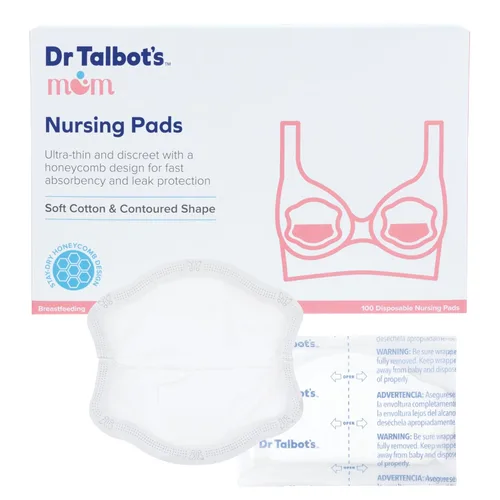Dr. Talbot's Almohadillas de lactancia desechables para mamás lactantes, discretas y ultrafinas, 100 unidades, esenciales para la lactancia materna