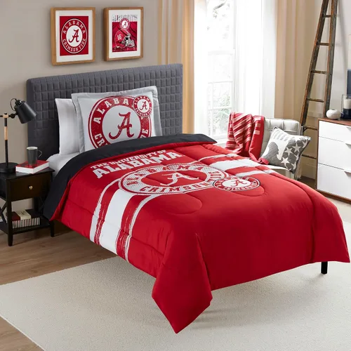 Juego de edredón Alabama Crimson Tide – Ropa de cama Roll Tide para dormitorios, habitaciones de invitados, RVs, fiestas previas al juego y