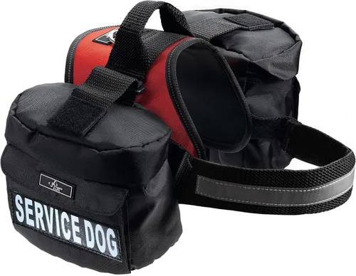 Miniatura 10 de Arnés para perro Service Dog con bolsa extraíble para silla de montar, bolsa de transporte de perros, arnés de mochila, paquete portador de viaje