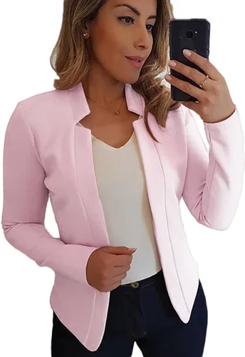 Miniatura 2 de Chaquetas ligeras para mujer, estilo casual, manga larga, frente abierto, chaqueta elegante, para trabajo, oficina, trajes profesionales
