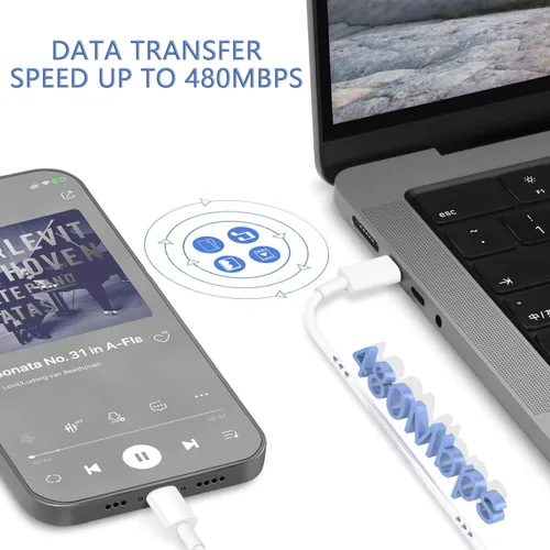 Miniatura 3 de Cargador de carga rápida para iPhone, paquete de 3 bloques de cargador USB C con cable USB C a Lightning, bloque de carga rápida tipo C compatible