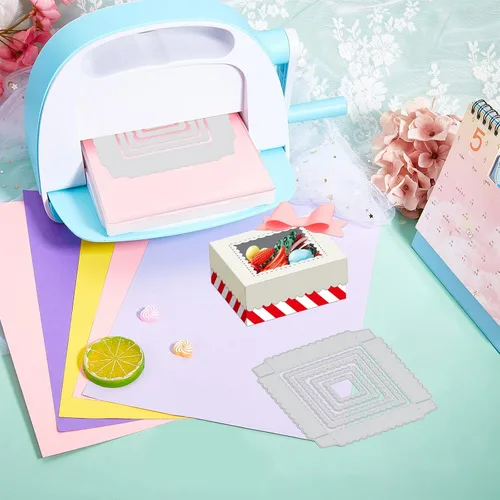 Miniatura 7 de GLOBLELAND Troqueles de corte de caja de dulces 3D para hacer tarjetas, caja de regalo con troqueles de corte de ventana para bricolaje, álbumes