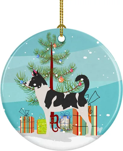 Miniatura 55 de Caroline's Treasures American Toy Fox Terrier - Adorno de cerámica de Navidad para colgar en el árbol de Navidad, decoración para el hogar, Navidad