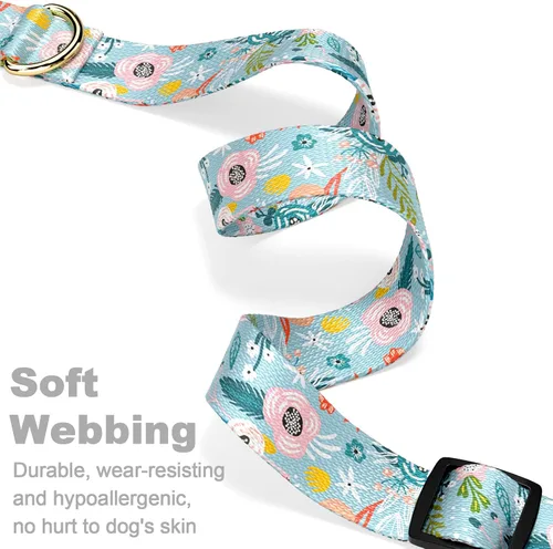 Miniatura 3 de Rnivvi Collar para perros pequeños, lindo collar floral resistente ajustable para cachorros con hebilla de liberación rápida para niño, niña