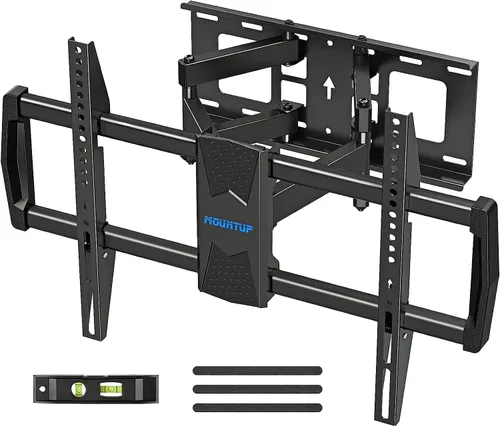 MOUNTUP Soporte de pared para TV de movimiento completo para la mayoría de televisores de 42 a 82 pulgadas, soporte de montaje en pared con giro e