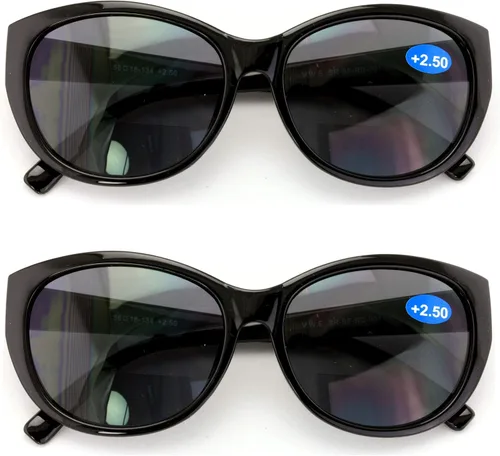 Miniatura 10 de 2 pares de lentes de sol de lectura bifocales para mujer Cateye Vintage Jackie Oval