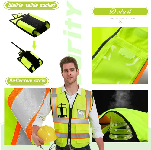 Miniatura 4 de El chaleco de seguridad de alta visibilidad modifica el chaleco protector reflectante de alta visibilidad del logotipo Amarillo