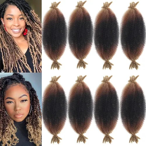 Miniatura 68 de Marley Twist - Cabello trenzado de 10 pulgadas, cabello trenzado preseparado y afro trenzado, 8 paquetes para rastas sintéticas desgastadas