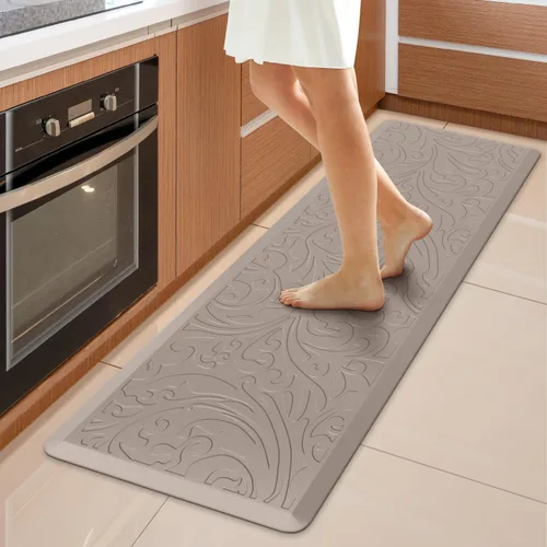 Miniatura 6 de KMAT Tapete de cocina acolchado antifatiga, impermeable, antideslizante, tapete ergonómico cómodo para el hogar, oficina, fregadero, lavandería
