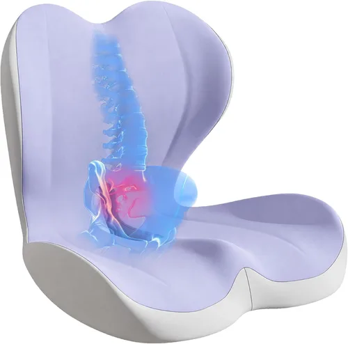 Miniatura 13 de Cojín de asiento para silla de oficina y automóvil, almohada de apoyo lumbar para silla de oficina, cojín de asiento ergonómico de espuma