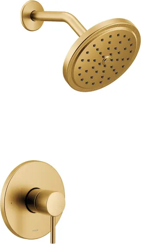 Miniatura 2 de Moen Align - Kit de molduras de ducha M-CORE serie 3 de oro cepillado con cabezal de ducha ancho y mango de palanca, requiere válvula, UT3292BG