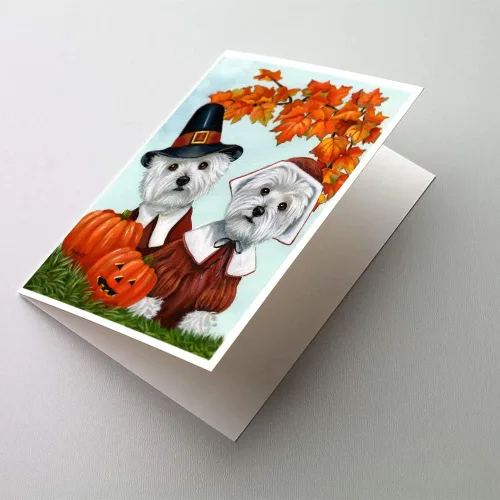 Miniatura 266 de Caroline's Treasures PPP3013GCA7P - Tarjetas de felicitación y sobres para mascotas de Basset Hound Teacher, paquete de 8 tarjetas en blanco