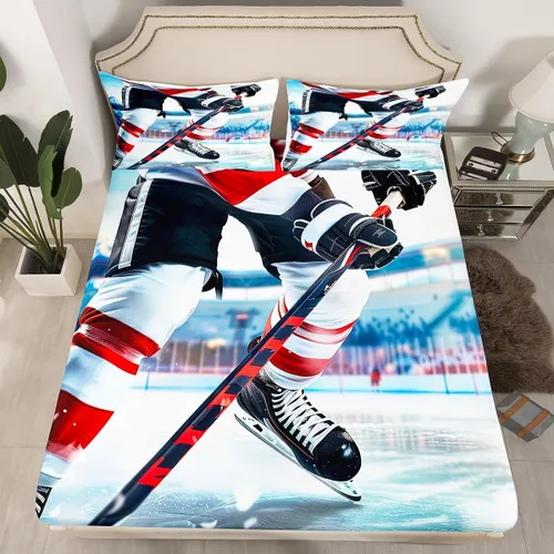 Miniatura 27 de Erosebridal Sábana bajera ajustable de béisbol tamaño individual, juego de cama de juegos deportivos para niños, niñas, adolescentes y adultos
