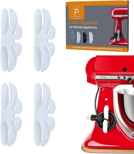Miniatura 9 de Paquete de 4 organizadores de cables para electrodomésticos de cocina, organizador de cables adhesivo para electrodomésticos, envolvedor de cables