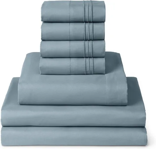 Miniatura 14 de Mellanni Juego de Sábanas Split King - Colección Icónica de 7 Piezas para Ropa de Cama, (Incluye 4 Fundas de Almohada), Bolsillo Profundo de 16 1394