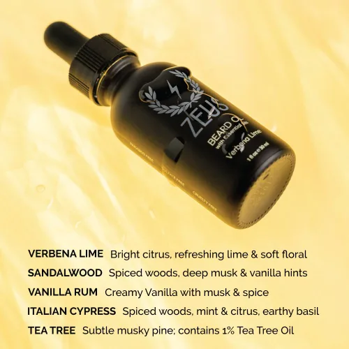 Miniatura 6 de ZEUS Aceite natural para barba para hombres, aceite de aseo prémium para suavizar, hidratar, acondicionar y controlar el encrespamiento en la barba