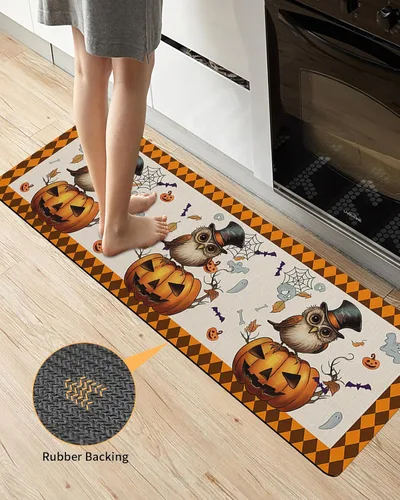 Miniatura 3 de Tapete de baño de Halloween para bañera, antideslizante, de secado rápido y absorbente, de tierra de diatomeas, fregadero de cocina, lavable