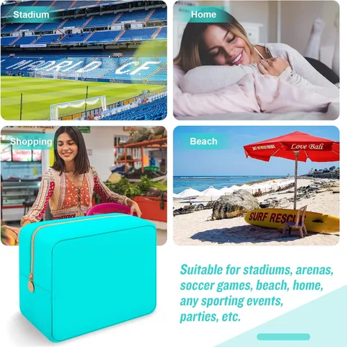 Miniatura 6 de Iqimott Bolsa Grande de Maquillaje de Nylon para Viaje, Bolsa de Cosméticos Preppy Grande Organizadora de Maquillaje de Nylon Bolsa de Artículos