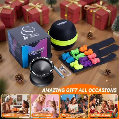 Miniatura 6 de MAGICYOYO V10 Yoyo de dedo giratorio profesional de metal Yoyo de doble propósito sensible y no sensible con estuche de almacenamiento + guante