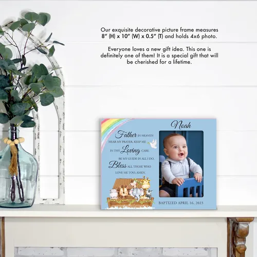 Miniatura 2 de LifeSong Milestones Marco de fotos de bautismo, regalos de bautismo personalizados para niñas, niños, padrinos, regalos de baby shower, recuerdos