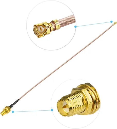 Miniatura 8 de Bingfu Antena WiFi de doble banda 2.4GHz 5.8GHz 6dBi RP-SMA + cable de coleta de 7.87 pulgadas + cubierta de ranura para enrutador WiFi inalámbrico