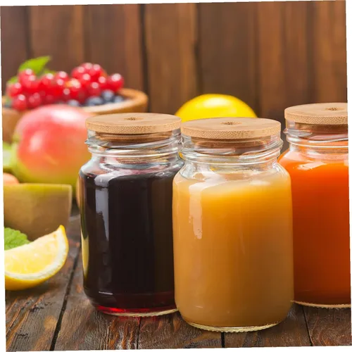Miniatura 4 de 2 unids 8 unids Tarro de tapa de bambú Tarro Cubierta de sellado Cubiertas de bambú Tapa de botella para sellador de botellas de vidrio para sellar s