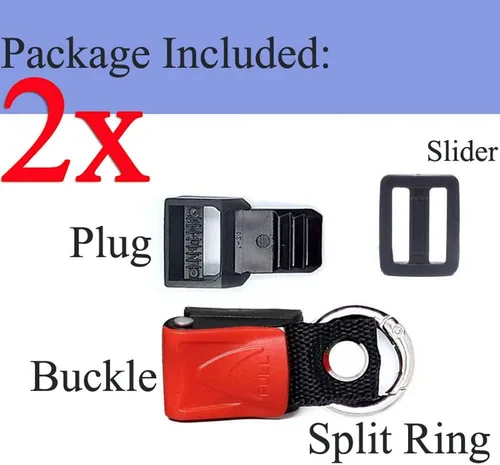 Miniatura 8 de Juego de 2 hebillas de liberación rápida para casco de ciclismo con anillos tóricos abiertos para casco de bicicleta, adaptador de correa
