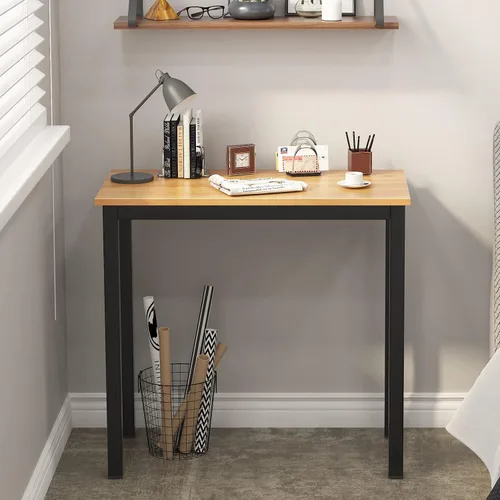 Miniatura 4 de sogesfurniture BHUS-AC3BB-8040 - Escritorio de oficina resistente con certificación BIFMA, teca y negro, BHUS-AC3BB-8040