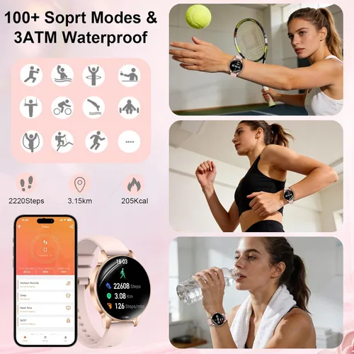 Miniatura 4 de Efolen Relojes inteligentes para mujer, contestar/hacer llamadas, monitor de actividad física HD de 1.27 pulgadas para Android iPhone, monitor