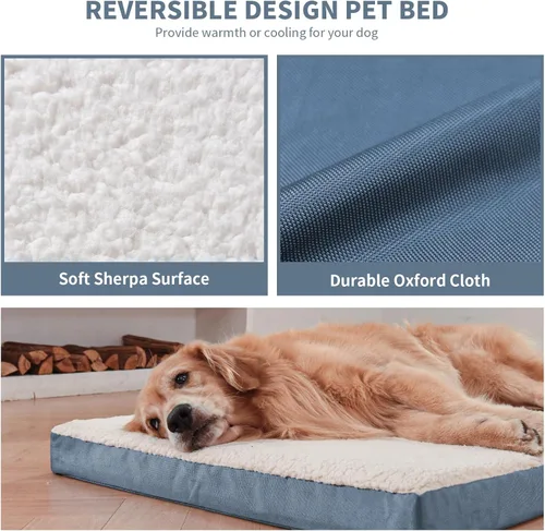 Miniatura 4 de Cama ortopédica de felpa para perros y cachorros medianos, camas impermeables para perros de 30 x 20 pulgadas con funda extraíble lavable, tapete