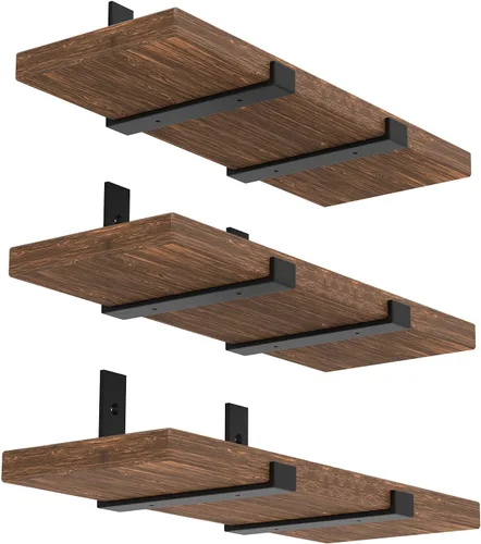 Miniatura 10 de Soporte de estante, soportes de estante flotante resistentes de 10 pulgadas de largo, paquete de 4 soportes para estantes, soportes de soporte