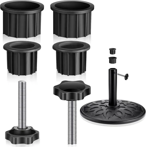 Miniatura 9 de Zhengmy 3 piezas de cubierta de anillo de base para sombrilla de patio y tapa para paraguas, pieza de tornillo de repuesto con rosca M8, pomos