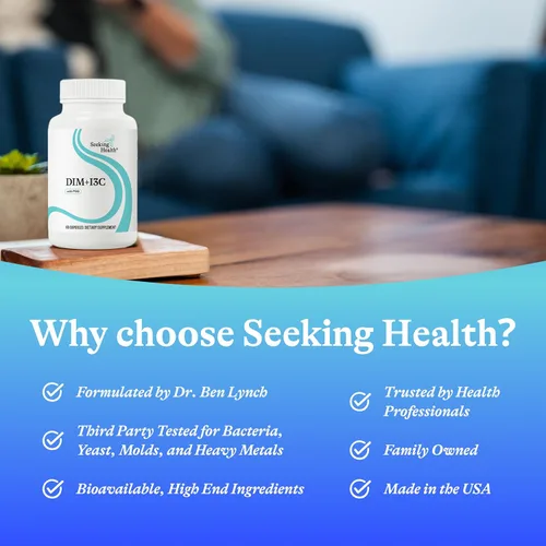 Miniatura 6 de Seeking Health DIM e I3C - Apoya el metabolismo hepático saludable de estrógeno - Fórmula con DIM e I3C para apoyar una respuesta celular saludable