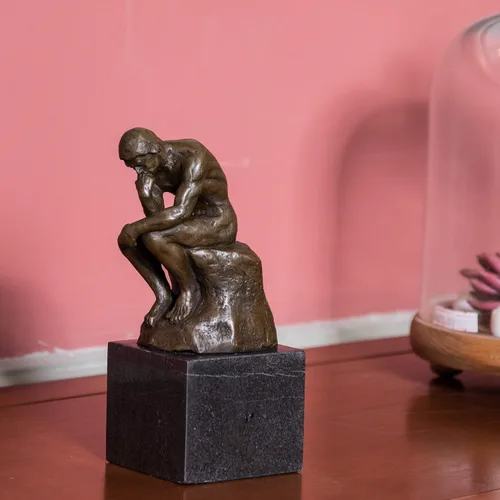 Miniatura 9 de Rodin The Thinker Statue TPE-185 - Estatuas de bronce para decoración del hogar, 5 piezas