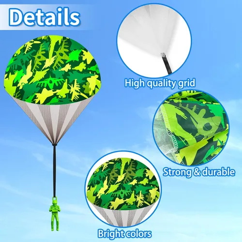 Miniatura 4 de 10 piezas de juguetes de paracaídas para niños, geniales juguetes voladores al aire libre, paracaídas, hombres para niños de 3, 4, 5, 6, 7, 8, 9, 10